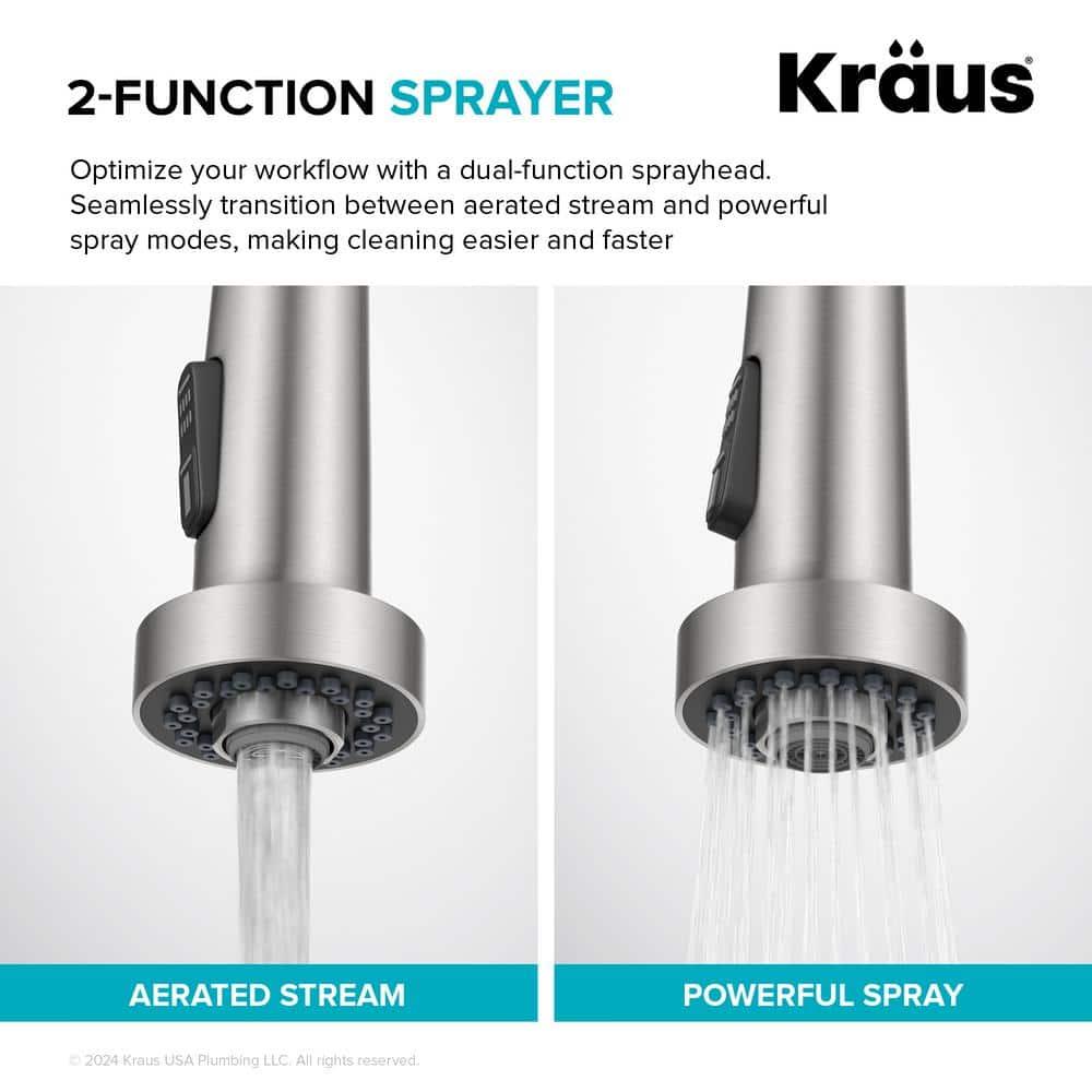 KRAUS Bolden 2-Function Single Handle Pull Down Kitchen Faucet