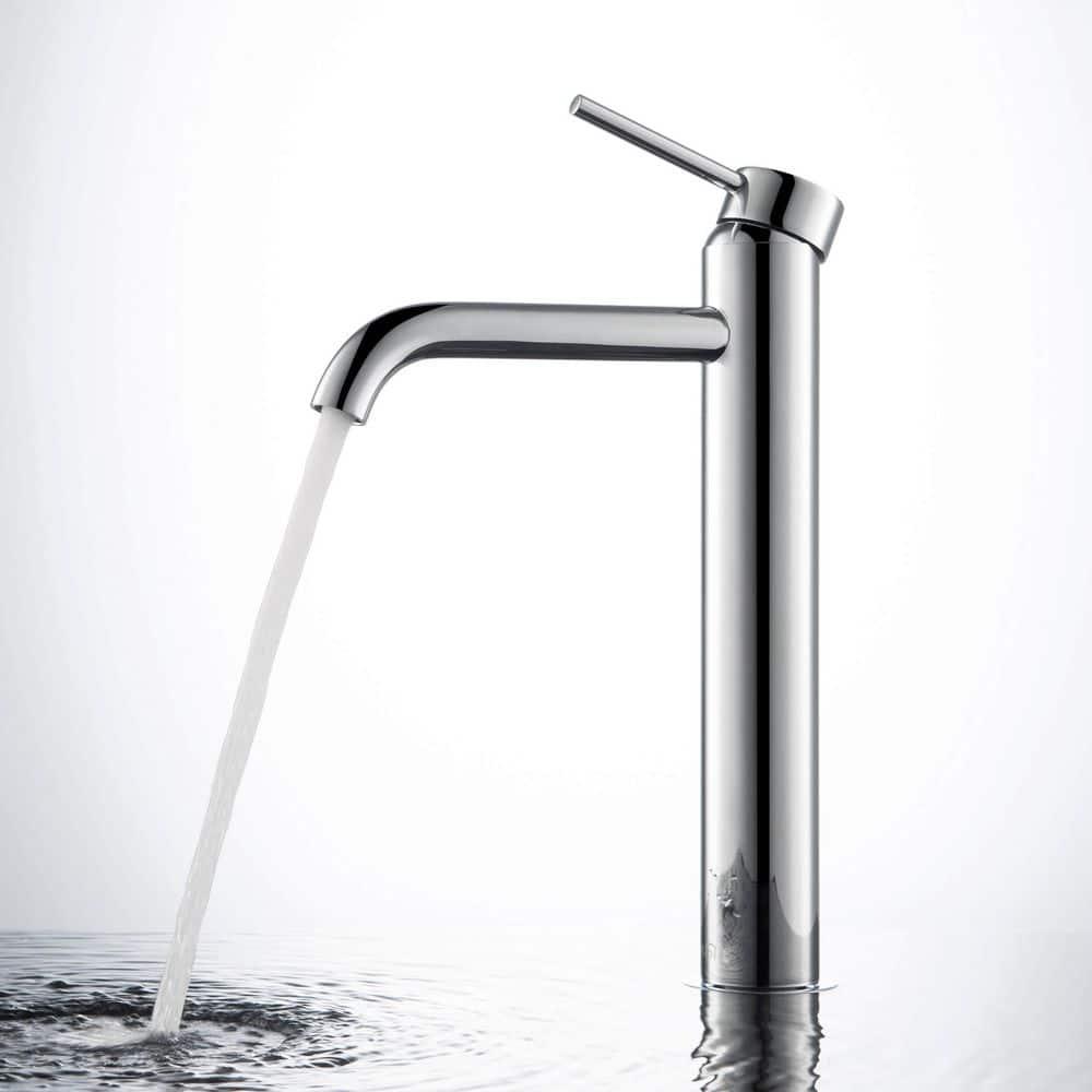 KIBI C-KBF1009CH-KPW101CH Circular Vessel Sink Faucet Single-handle Bathroom Faucet
