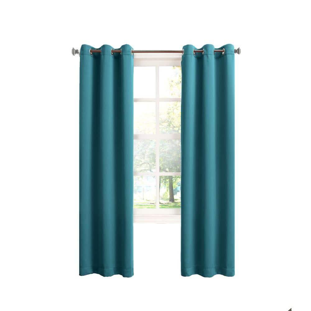 Sun Zero Grommet Room Darkening Curtain Panel, 40.0" X 84.0", 40"X84", Marine