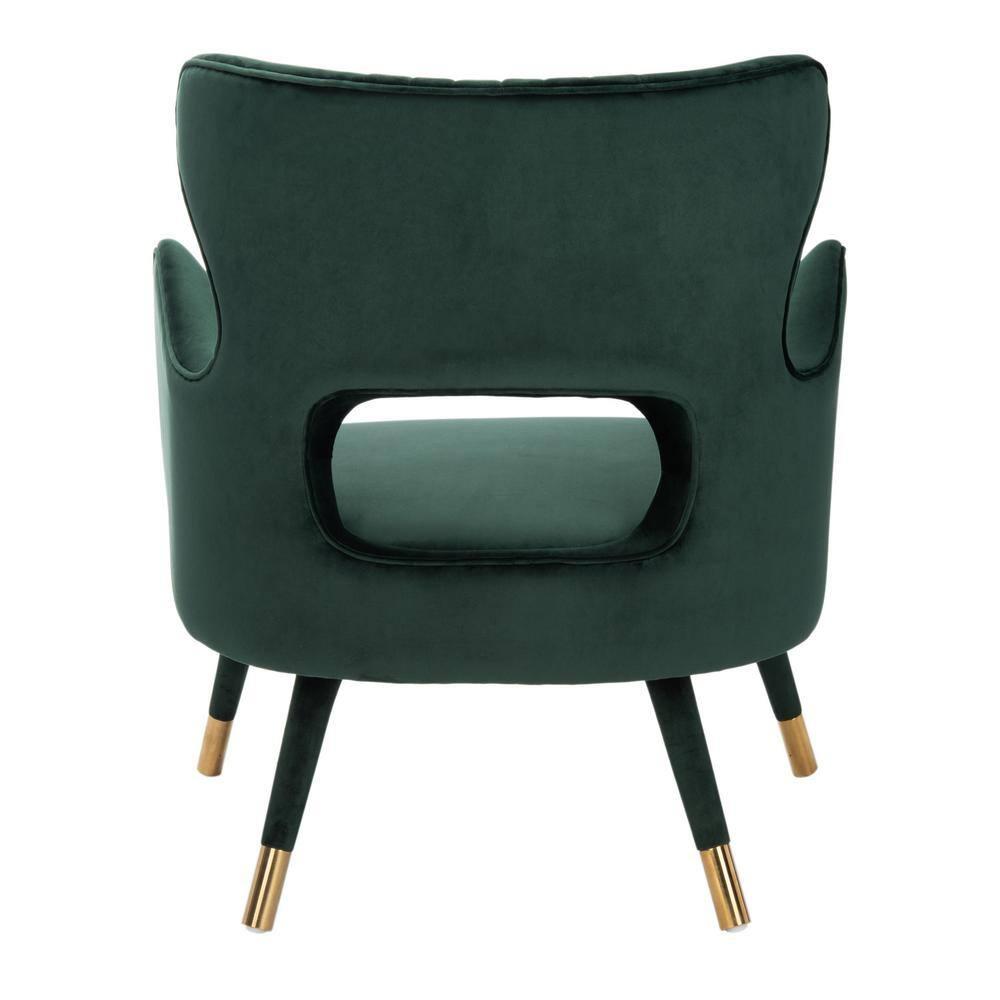 Blair Wingback Accent Chair - ACH4504 - Forest Green/Gold - Safavieh