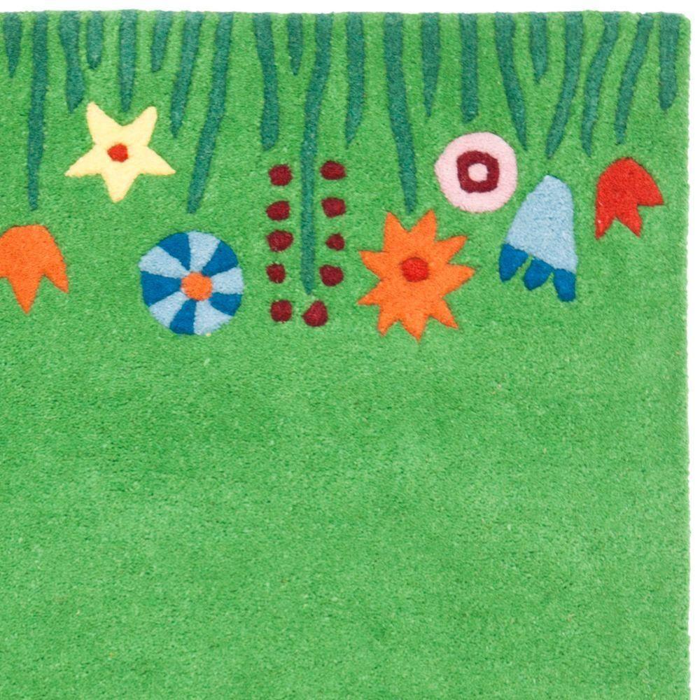 SAFAVIEH Kids Topher Play Grass Area Rug, Green/Multi, 3' x 5'