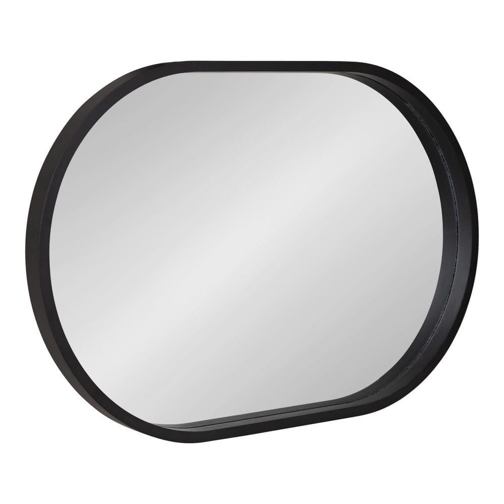 20" x 30" Travis Oval Wall Mirror Black - Kate & Laurel All Things Decor: Modern Style, MDF Frame, No Assembly Required