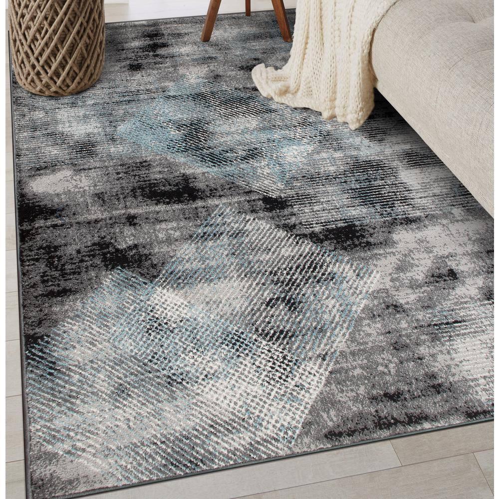World Rug Gallery Contemporary Distressed Geometric Area Rug
