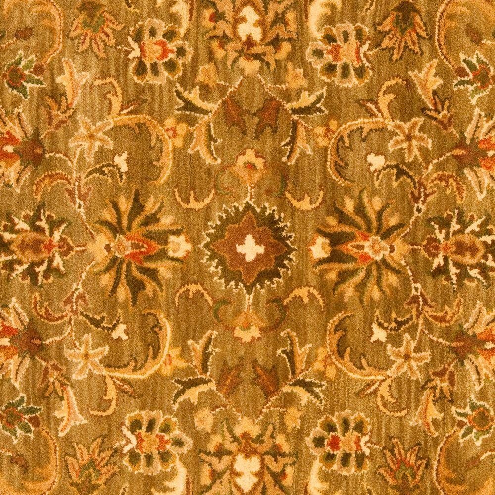 Antiquity AT52 Hand Tufted Indoor Area Rug - Olive/Gold - 8'x8' - Safavieh