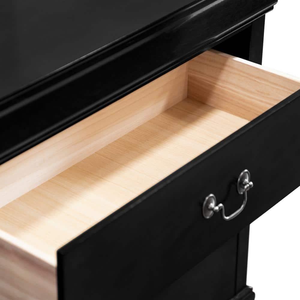 Furniture of America Toni Wood 6-Drawer Dresser with Mirror in Black