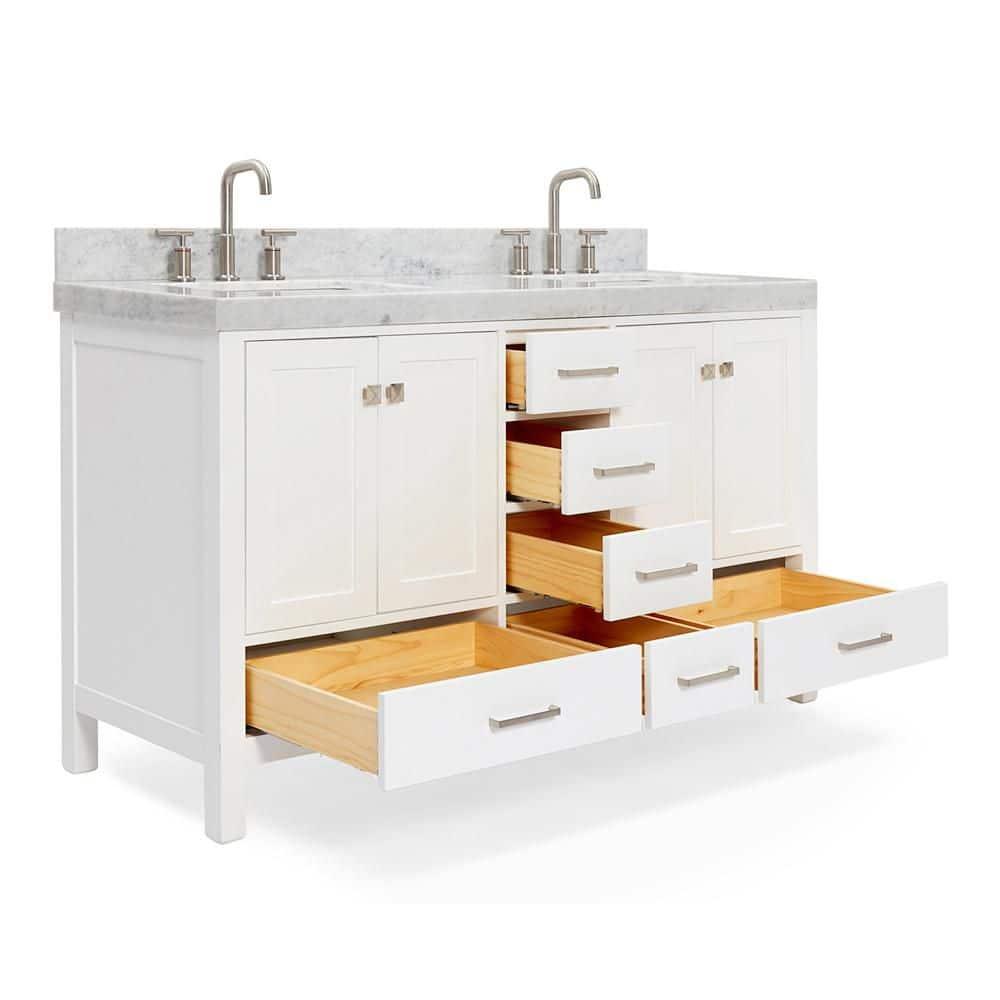 Cambridge Double Bathroom Vanity with Carrara Marble Top