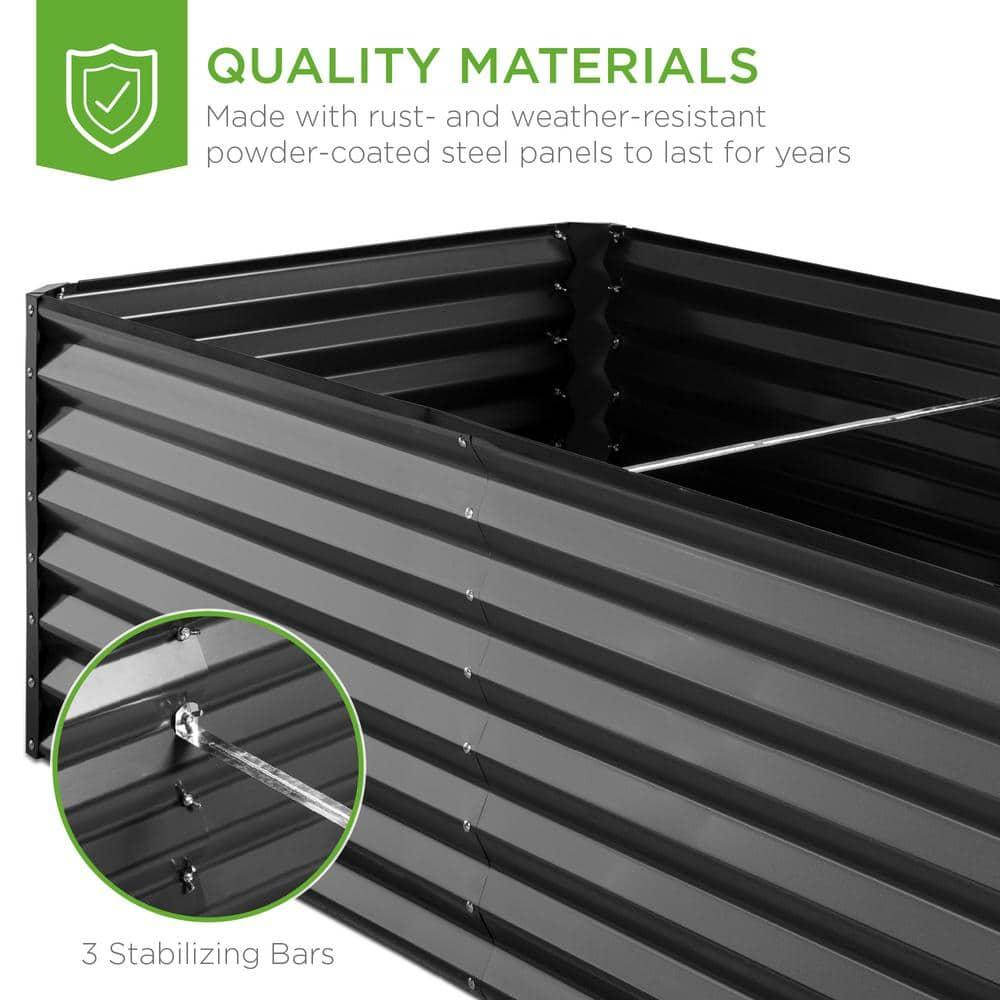 Arlmont & Co. Rosonda 8x4x2ft Outdoor Metal Raised Garden Bed, Planter Box for Vegetables, Flowers, Herbs