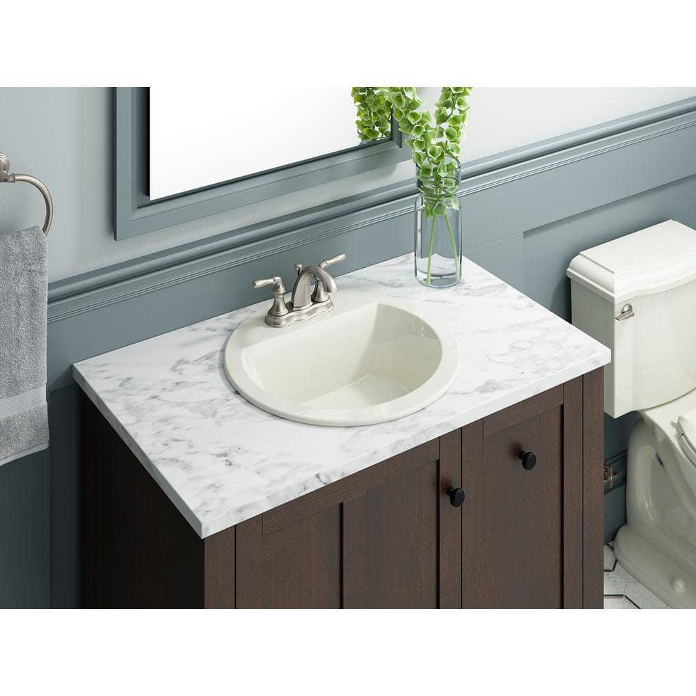 Bryant Ceramic Circular Drop-In Bathroom Sink with Overflow