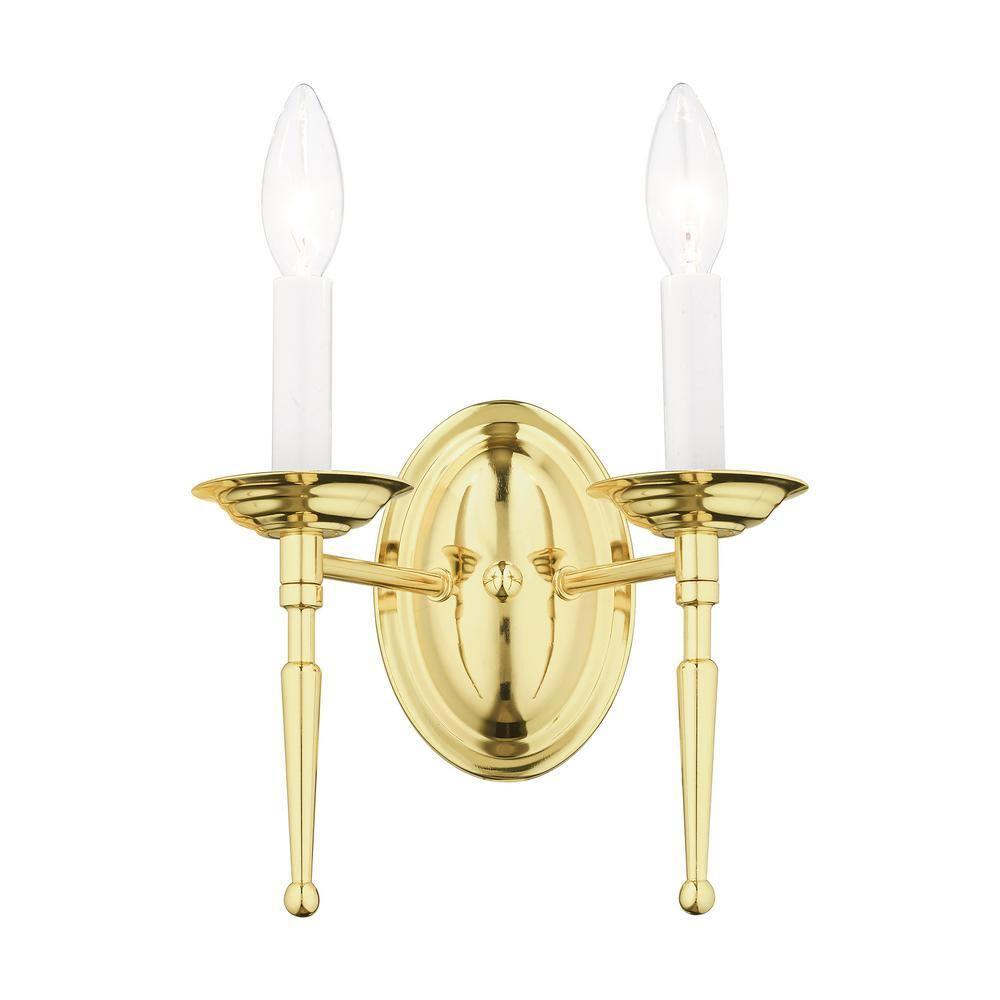 Livex Lighting Williamsburgh 2 - Light Wall Light in  Polished Brass