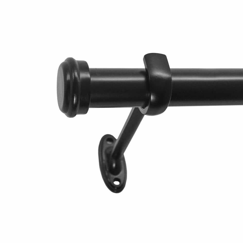 Decopolitan 27941-18ES End Cap Curtain Rod Set, 18 to 36-Inch, Black Espresso