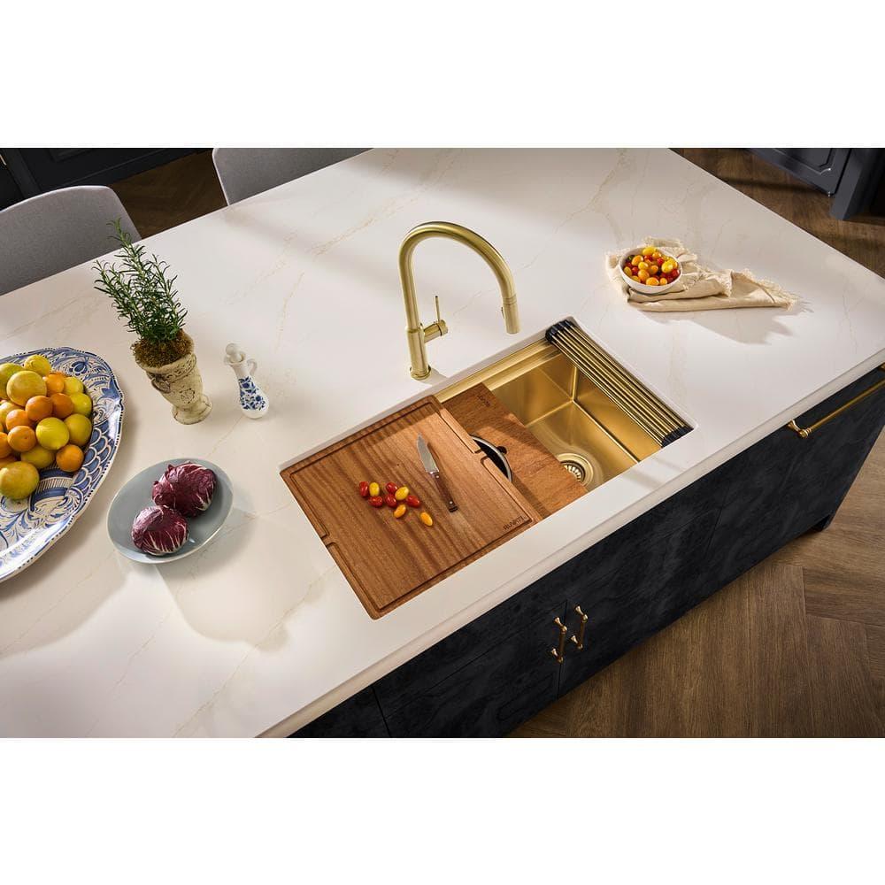 Ruvati 20 x 14 inch Semi-Recessed Drop-in Topmount Rectangular Bathroom Sink