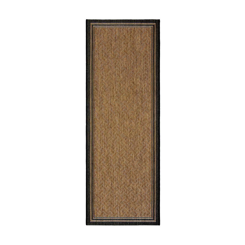 Gertmenian Paseo Soroa Chestnut Brown/Black Classic Border Indoor/Outdoor Flatweave Area Rug