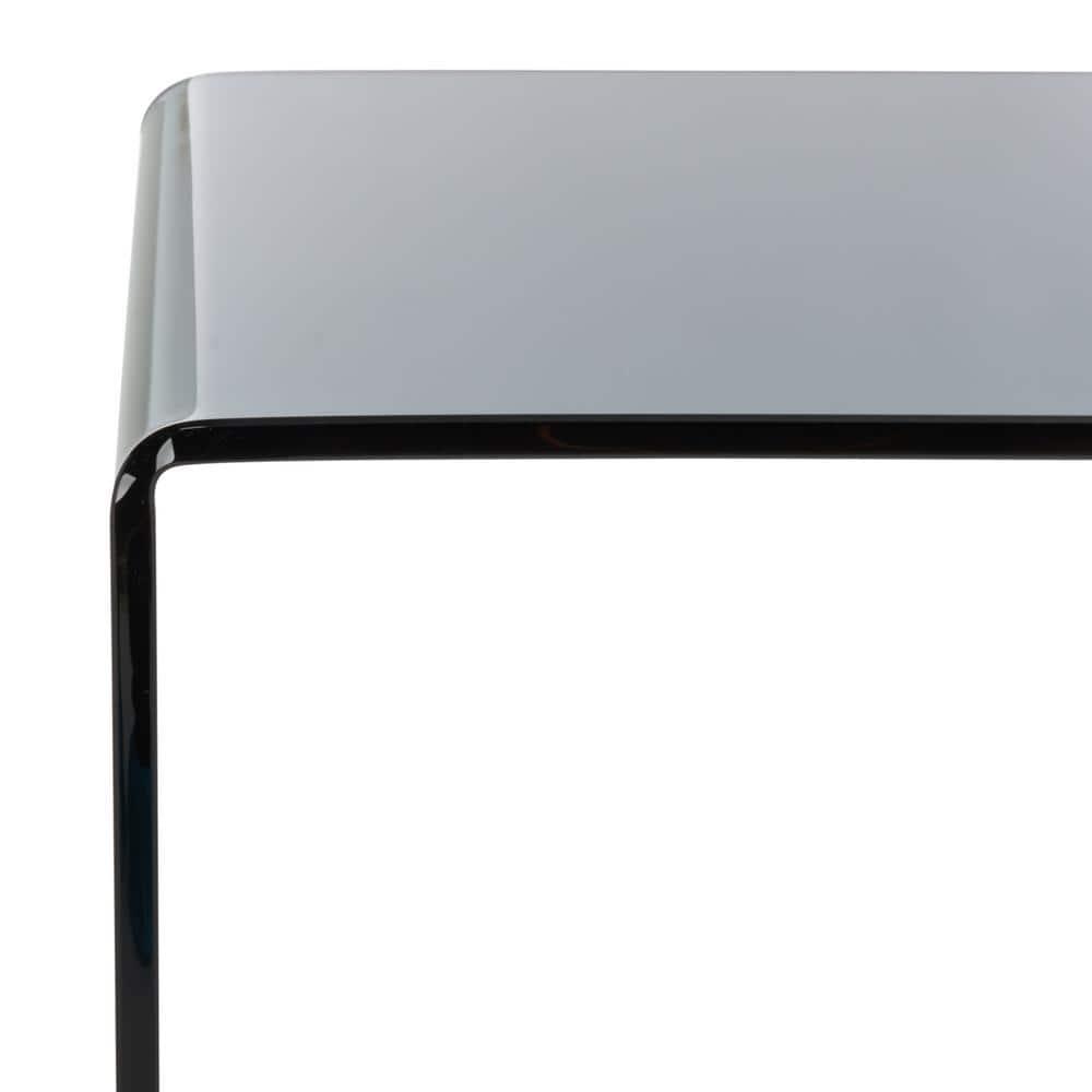 Huck Tempered Glass Console - Clear/Grey - Safavieh