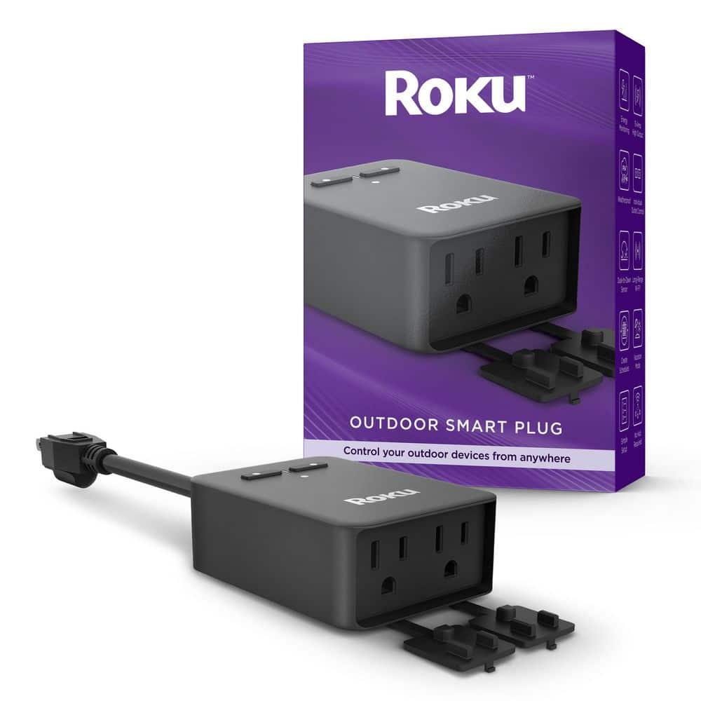 Roku Smart Home Outdoor Smart Plug SE with Custom Scheduling, Independent Outlets, and IP64 Weather Resistance - 15 Amps