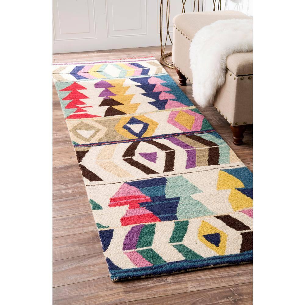 nuLOOM Ofelia Bohemian Wool Runner Rug, 2' 6" x 10', Multi