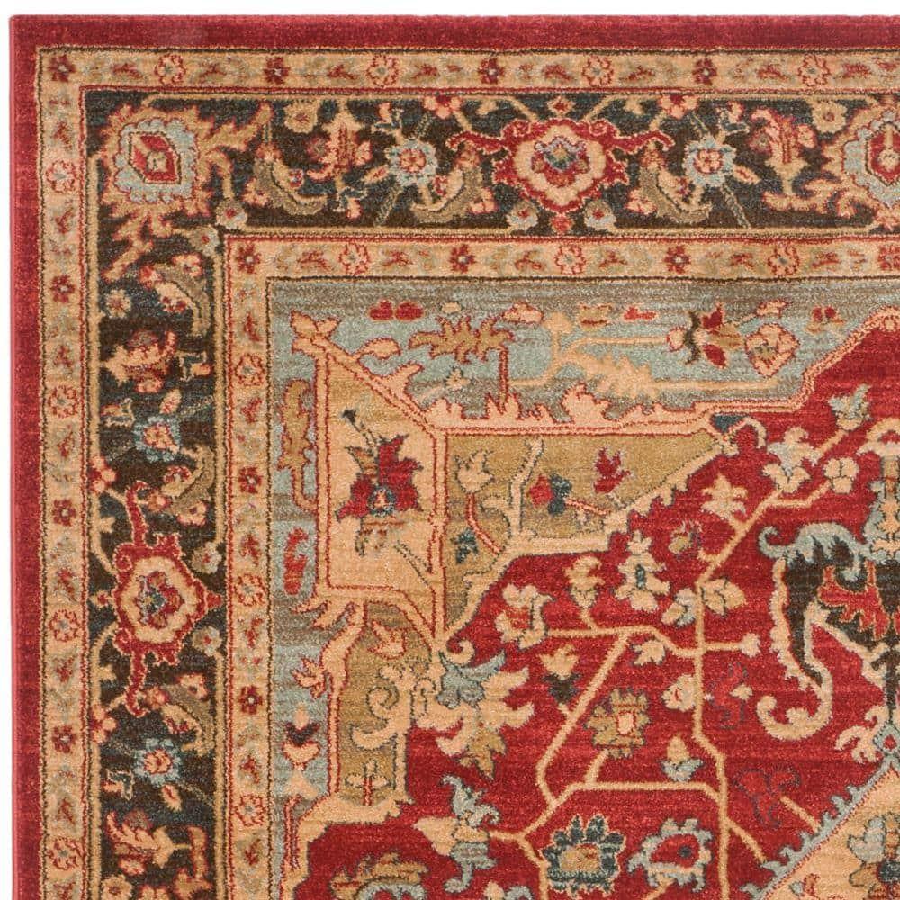 Mahal MAH625 Power Loomed Indoor Area Rug - Natural/Navy - 6'7"x9'2" - Safavieh.