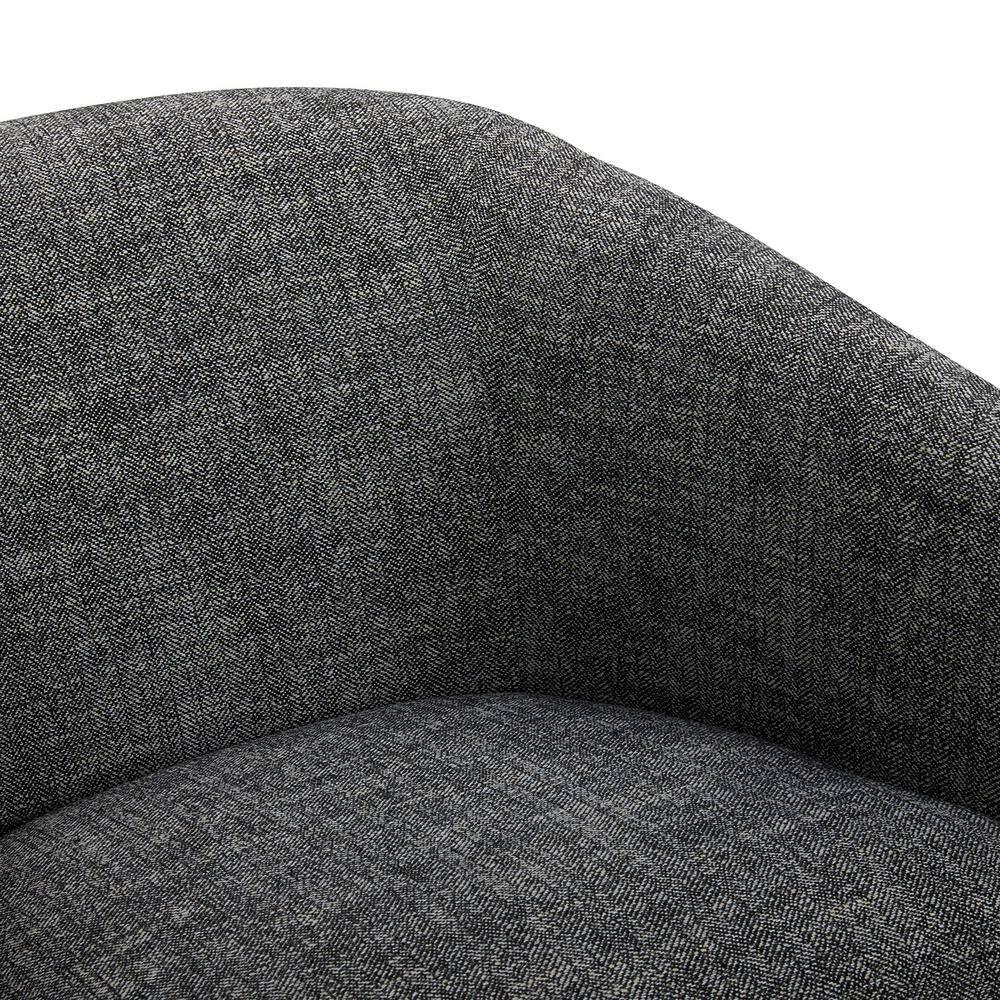Nereus Dark Gray Fabric Swivel Accent Arm Chair with Wood Base