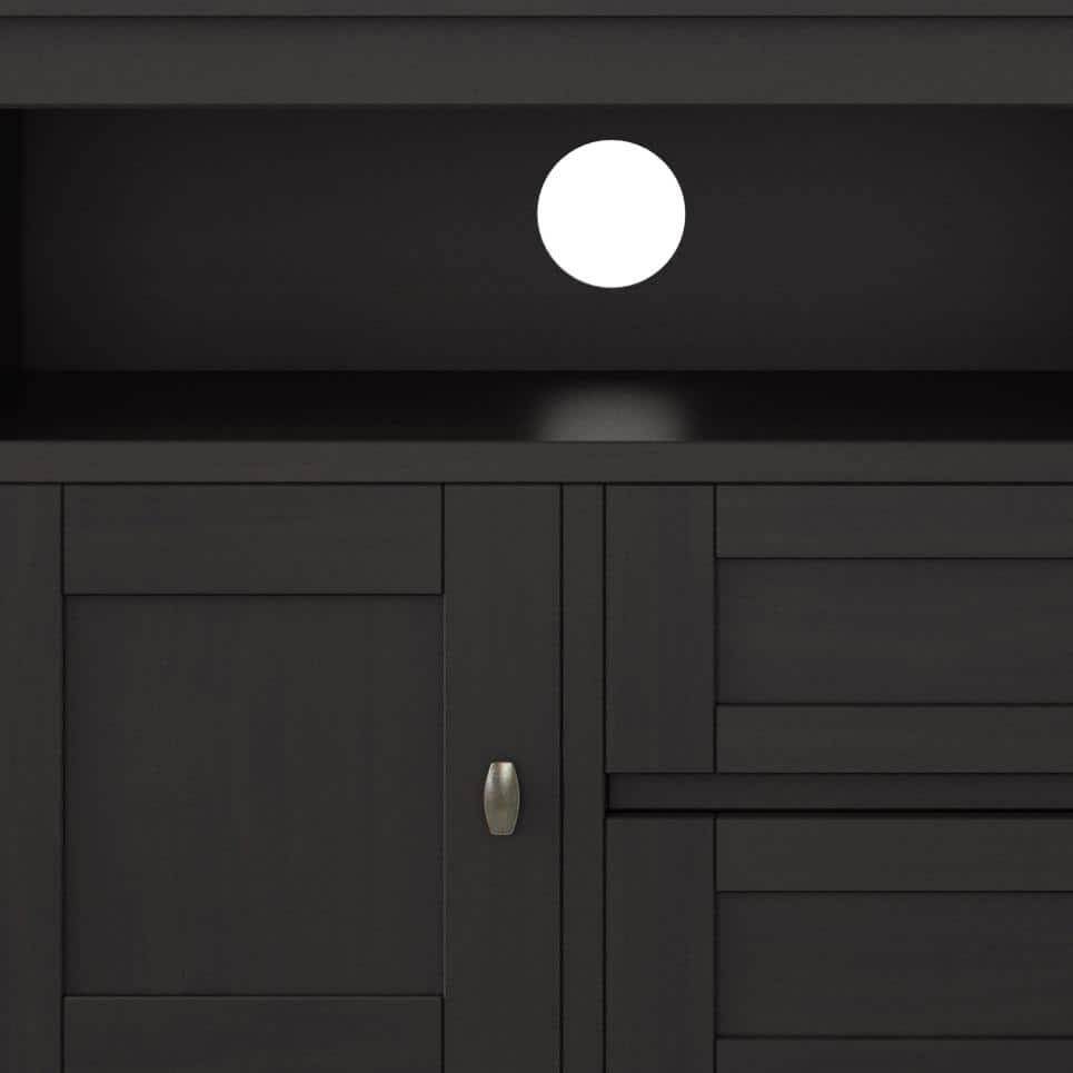 Simpli Home Warm Shaker 72"W Solid Wood TV Stand for TVs up to 80" with 4 Storage Cabinets and 2 Drawers
