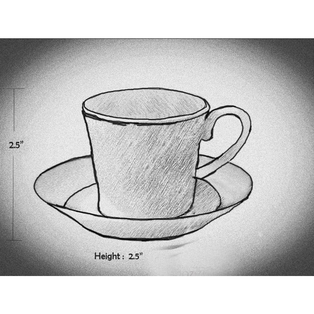 Lorren Home Trends 80-2020 Cups and Saucers, One Size, Purple