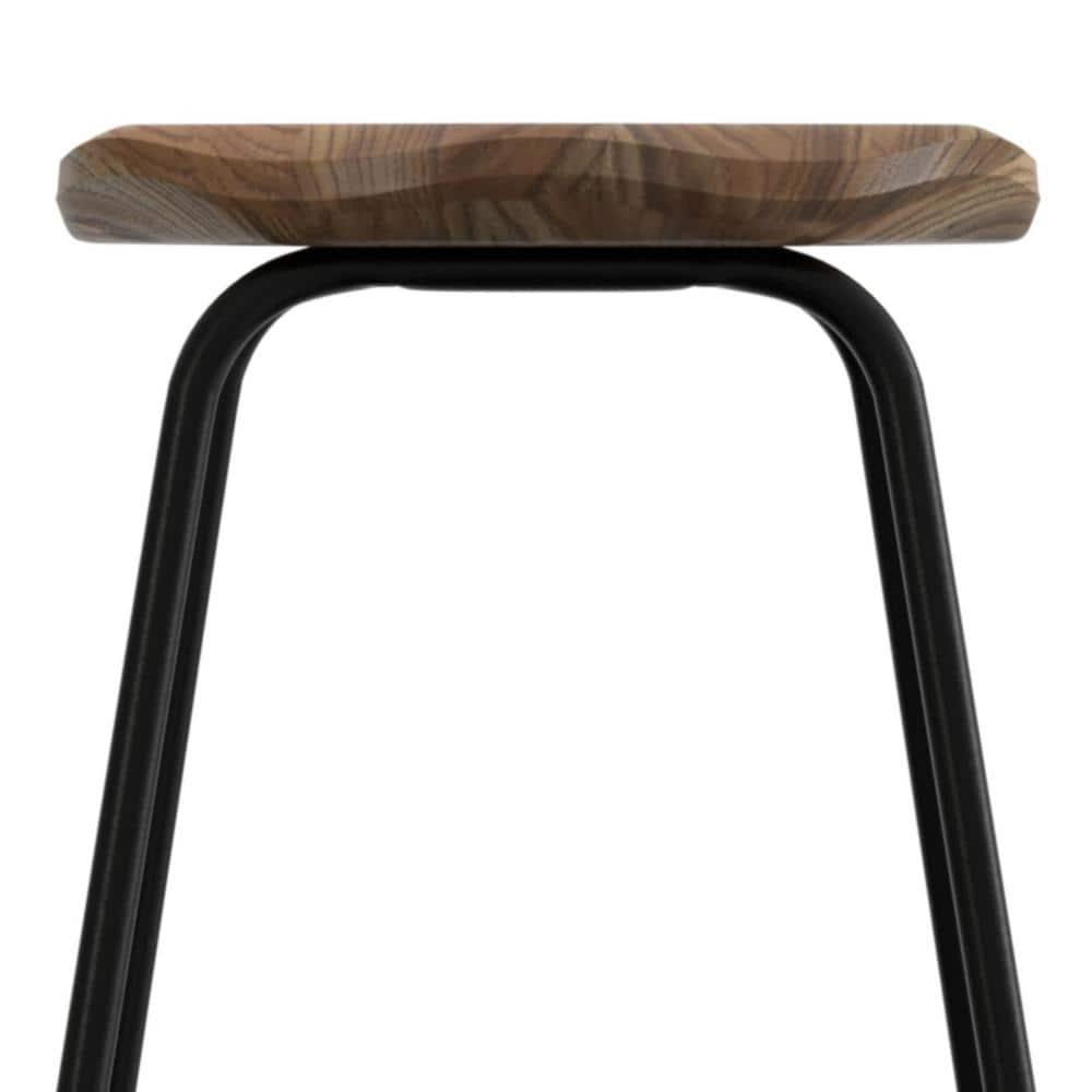 Orson Industrial Metal Saddle Counter Height Stool (Set of 2) in Natural