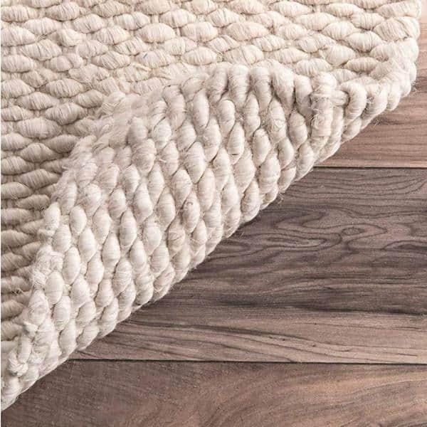 Nuloom Hailey Solid 8x10 Jute Indoor Area Rug for Dining Room Rug Neutral Rug Living Room Rug Kitchen, Off White