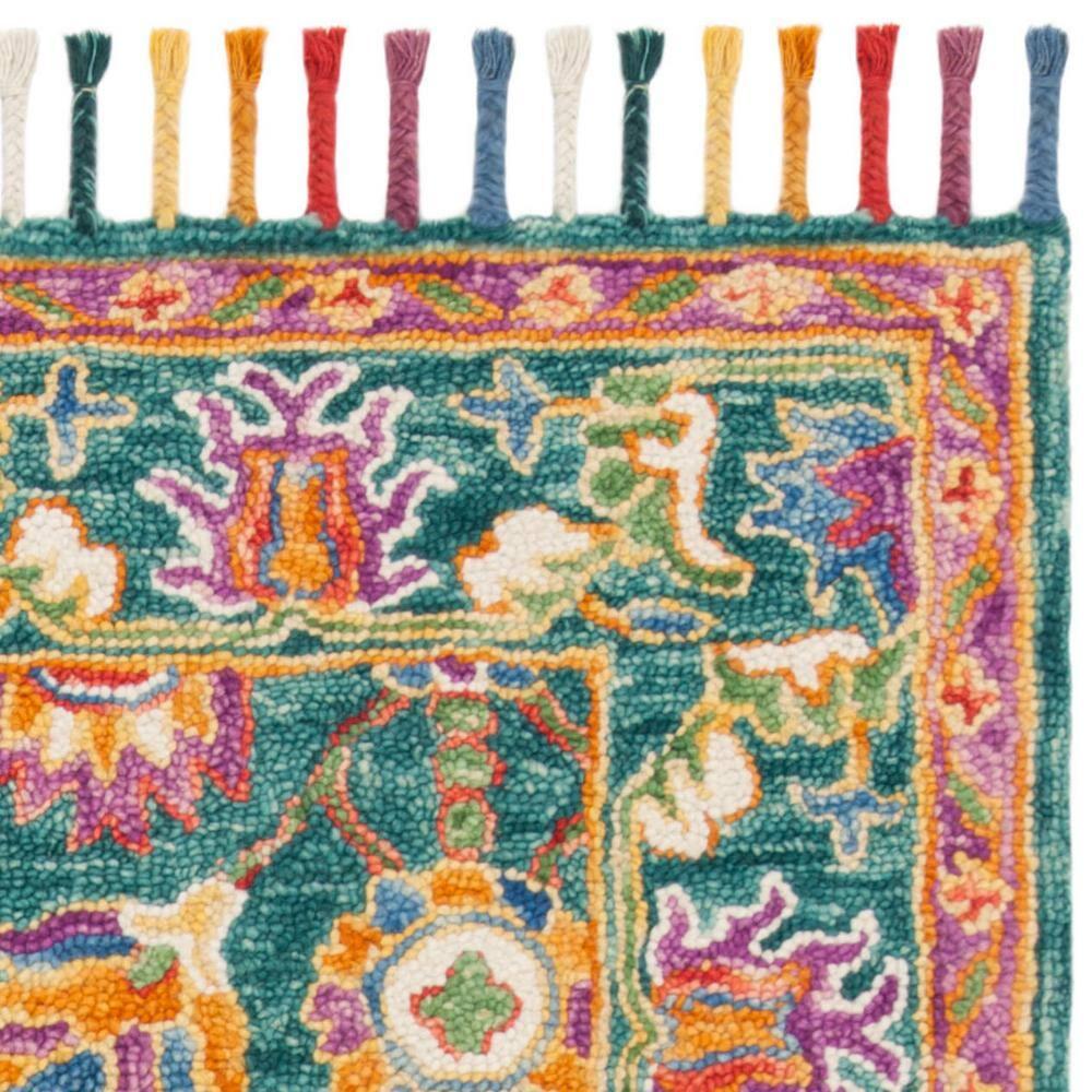 SAFAVIEH Aspen Mario Colorful Floral Wool Area Rug, Turquoise/Purple, 5' x 8'