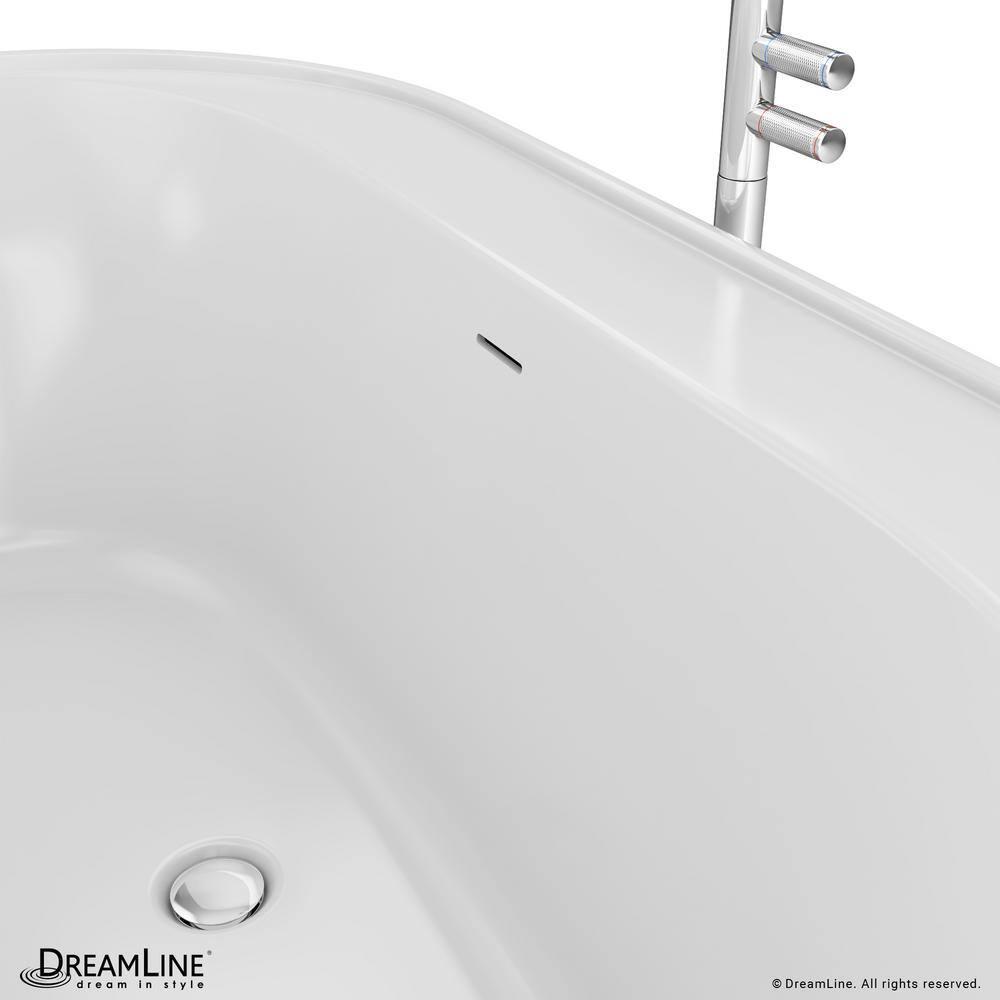 DreamLine BT63X3460C01 Essence 60-1/4 in. L x 34-1/4 in. W x 23-5/8 in. H Freestanding Acrylic Bathtub