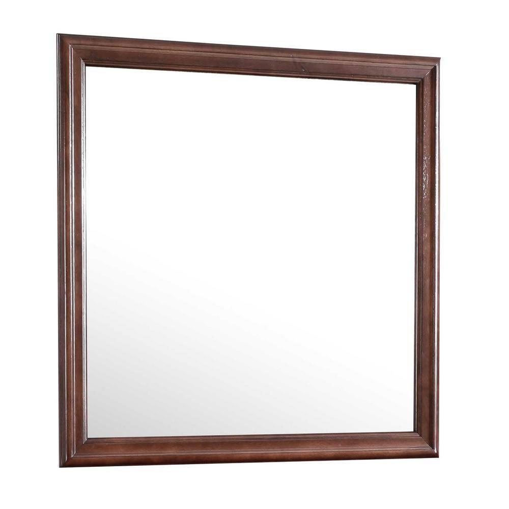 Passion Furniture 38 in. x 38 in. Classic Square Wood Framed Dresser Mirror