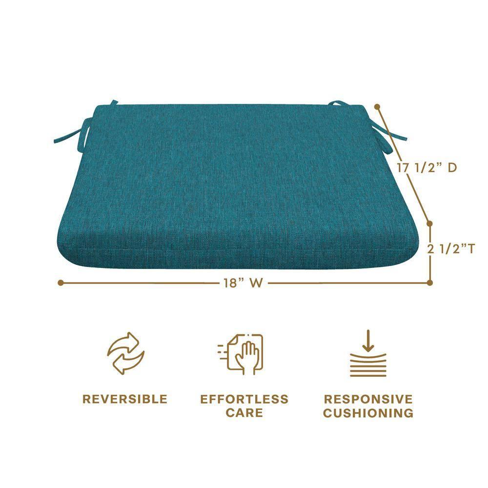 Honeycomb Outdoor Universal Seat Cushion (2-Pack) - Textured Solid Teal
