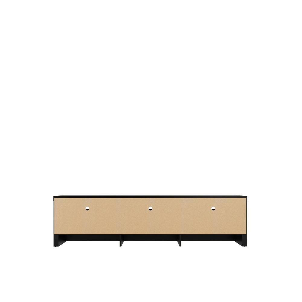 Sylvan TV Stand for TVs up to 60" Black - Manhattan Comfort: Modern Media Console with Cable Management & Storage
