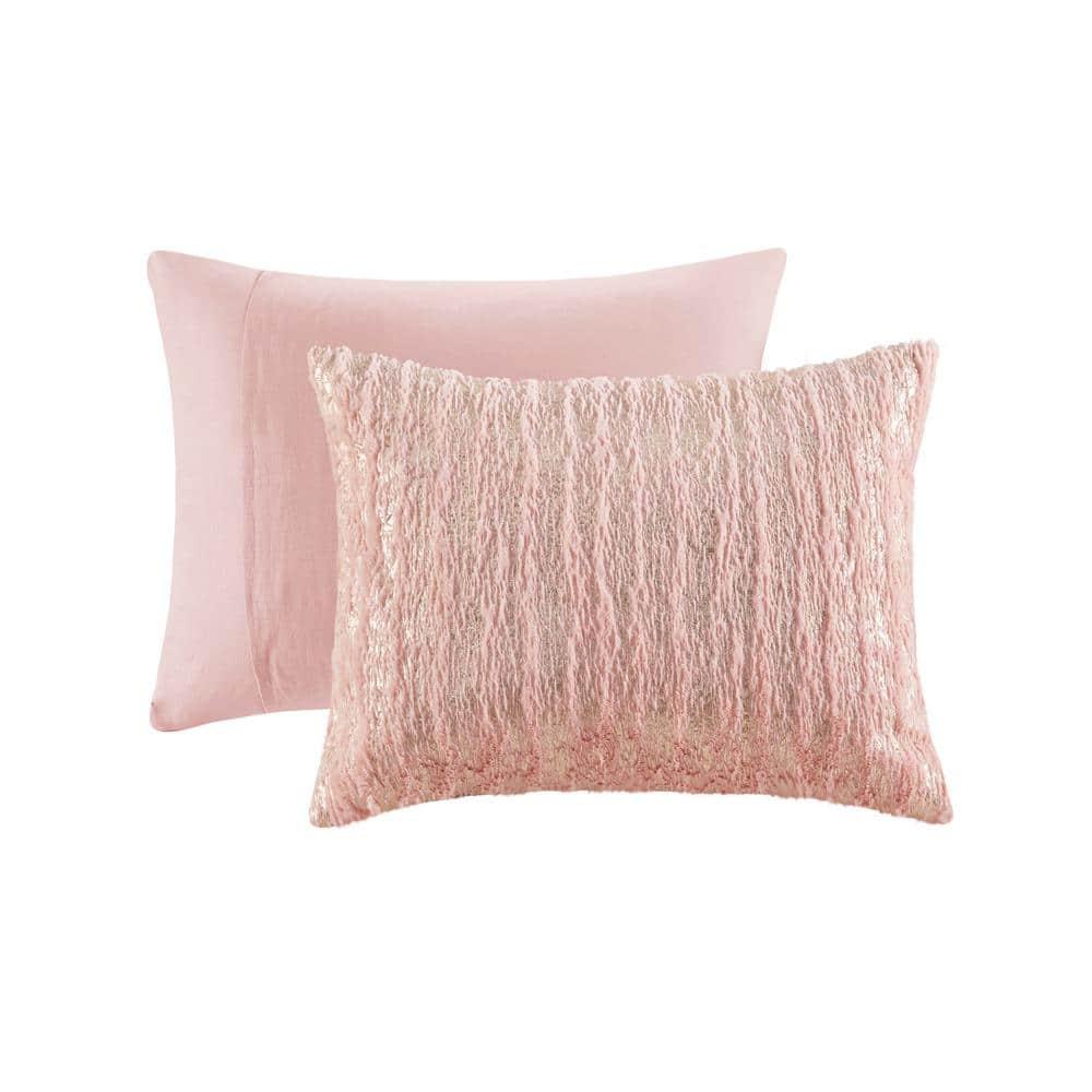 510 Design Metallic Print Faux Fur Comforter Set