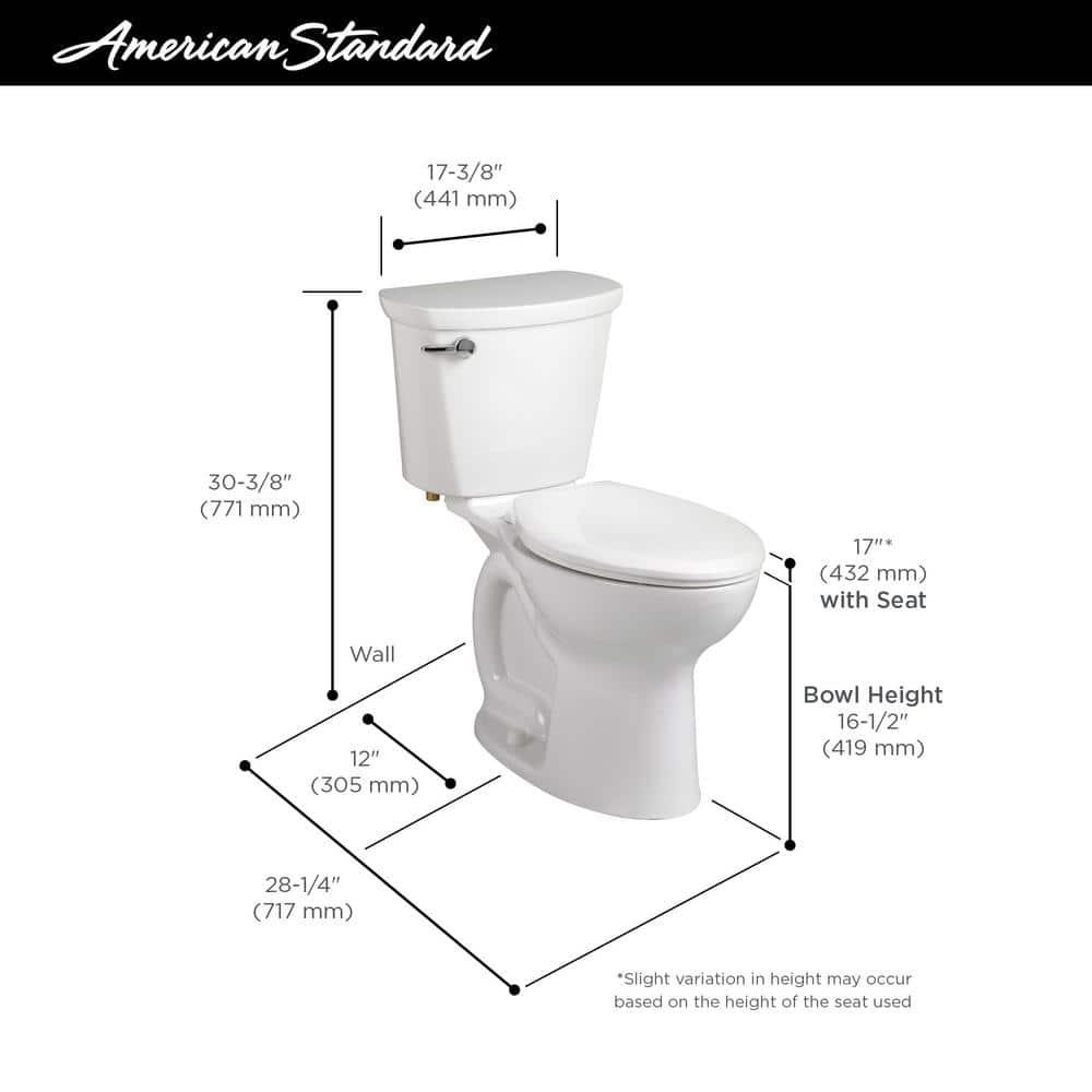 American Standard Cadet 1.6 Gallons GPF Round Comfort Height Floor Mounted Kit (Seat Not Included)