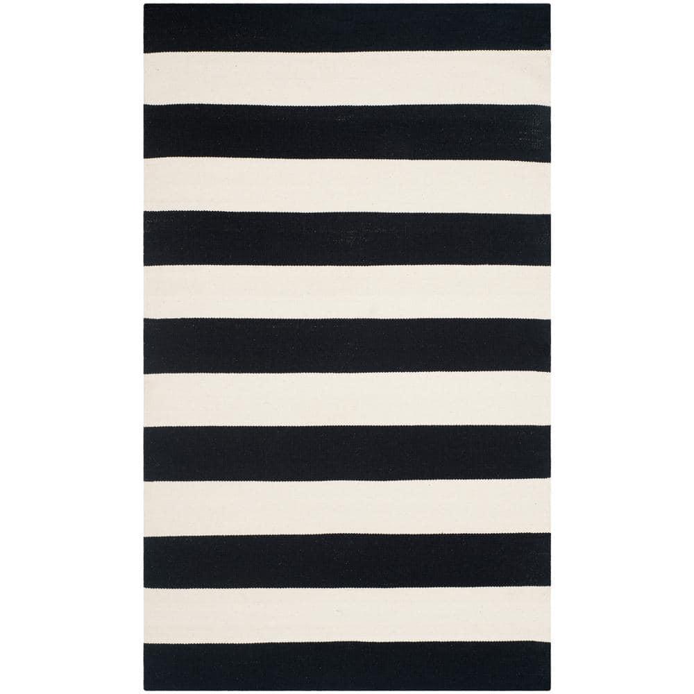 Montauk MTK712 Hand Woven Indoor Accent Rug - Black/Ivory - 3'x5' - Safavieh