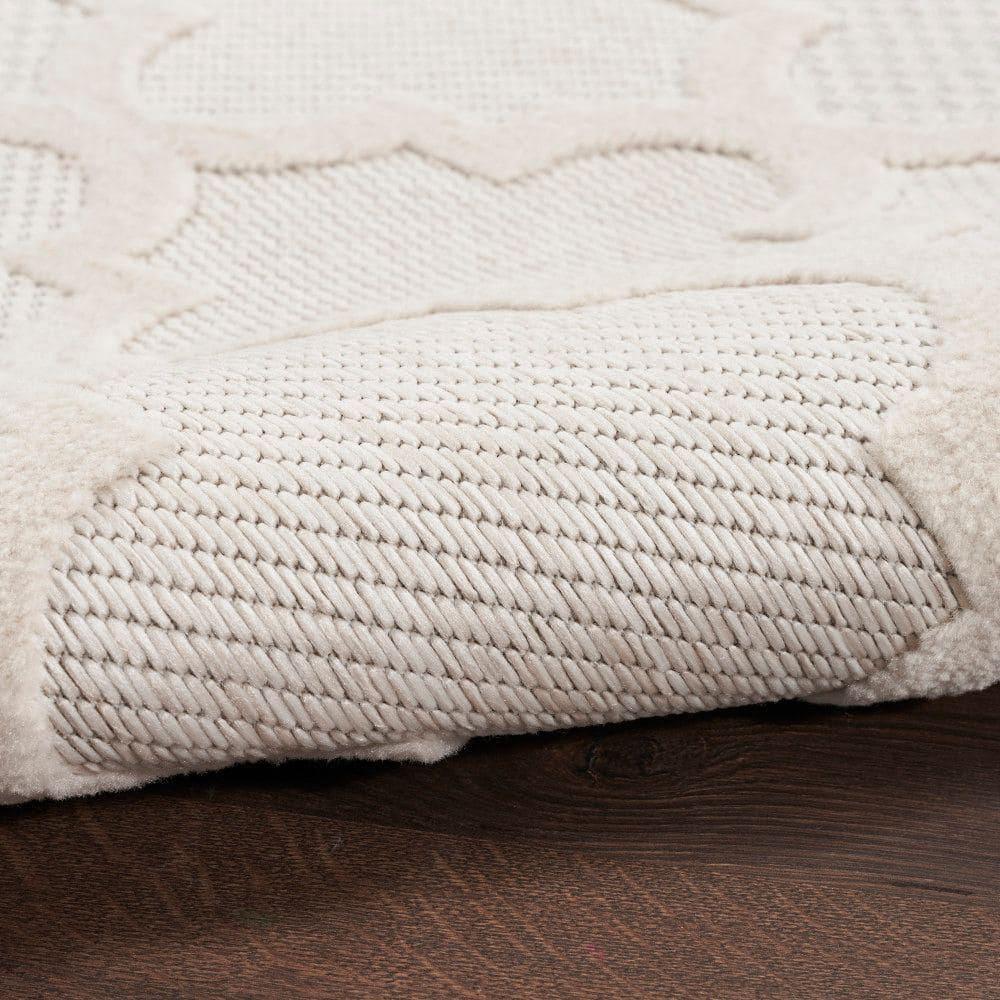 Nourison Trellis Outdoor Runner Rug Ivory White 2' x 6'