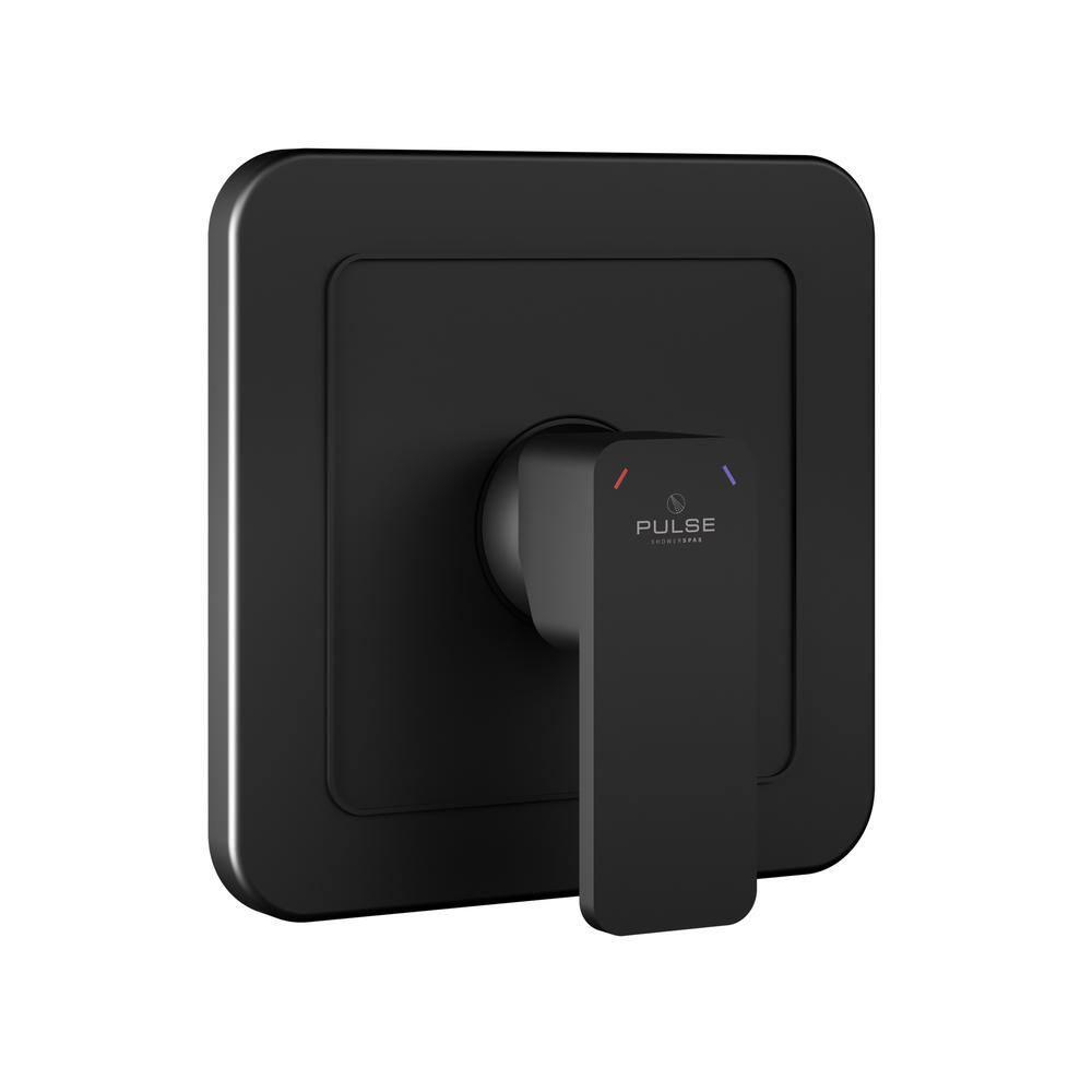 Tru-Temp 1-Handle Pressure Balanced 1/2 in. Rough-In Valve Trim Kit in Matte Black (Valve Included)