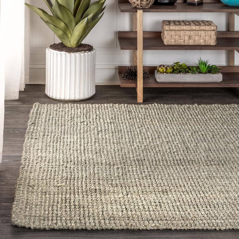 3'x5' Pata Hand Woven Chunky Jute Area Rug, Gray - JONATHAN Y