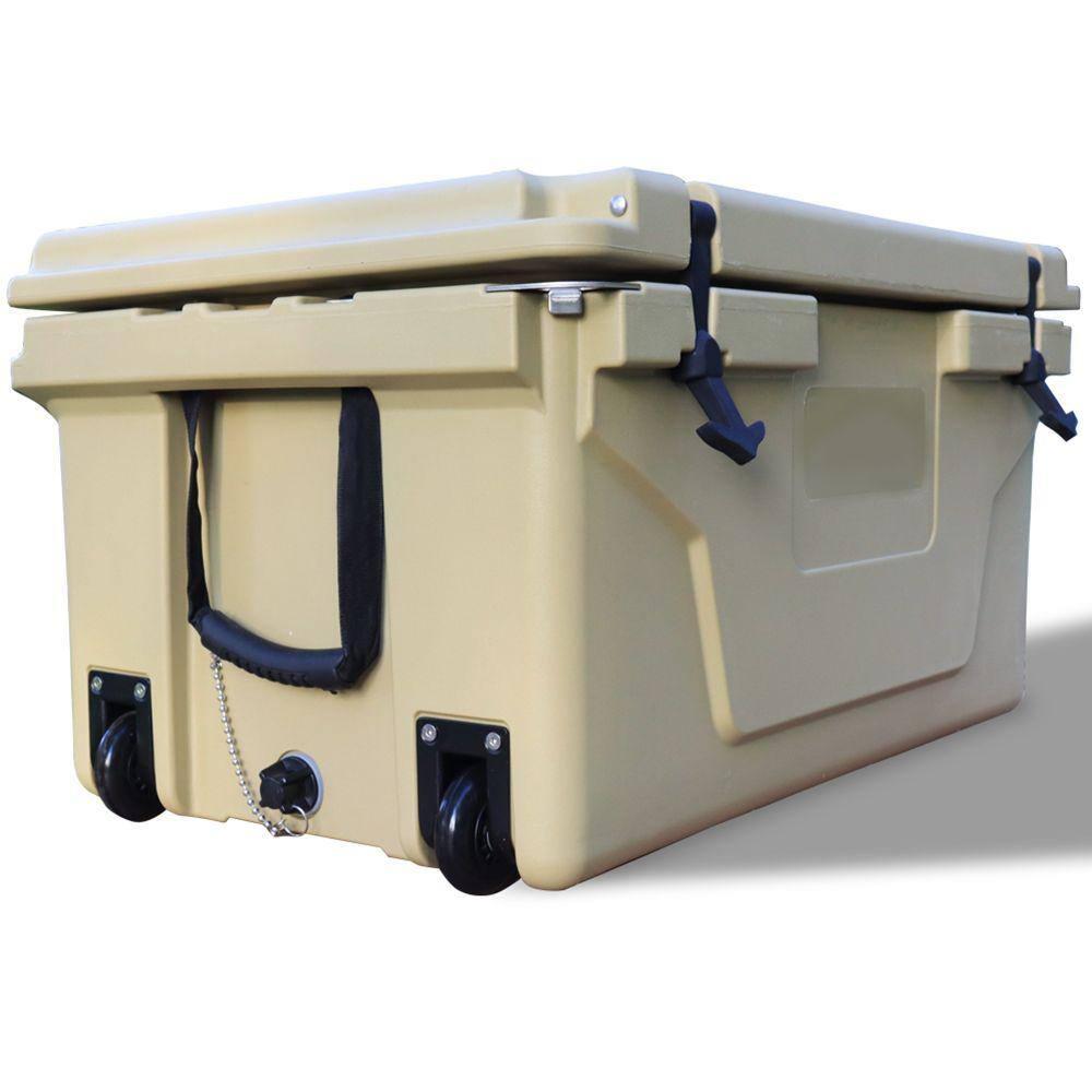IRHOMA Outsunny 80 QT Rolling Cooling Bins Ice Chest on Wheels Outdoor Stand Up Drink Cooler Cart for Party