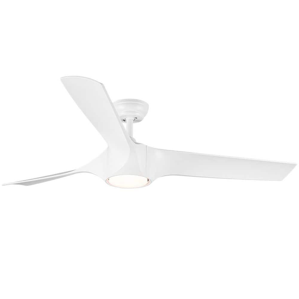 54" Modern Ceiling Fan with 3 Solid Wood Blades, 6 Speeds, Remote Control, 3 Color Dimmable LED Light, Intelligent Control Ceiling Fan