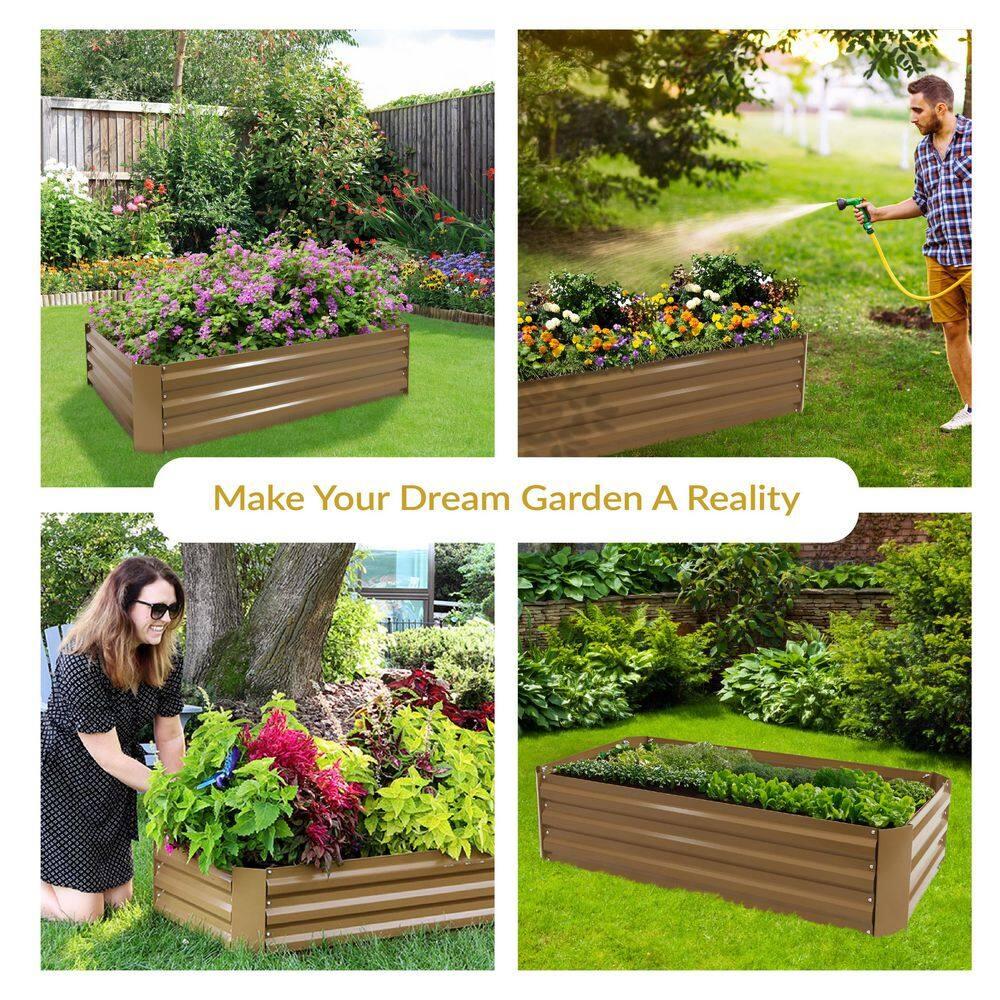 Ippolito Rectangular Galvanized Steel Raised Garden Bed