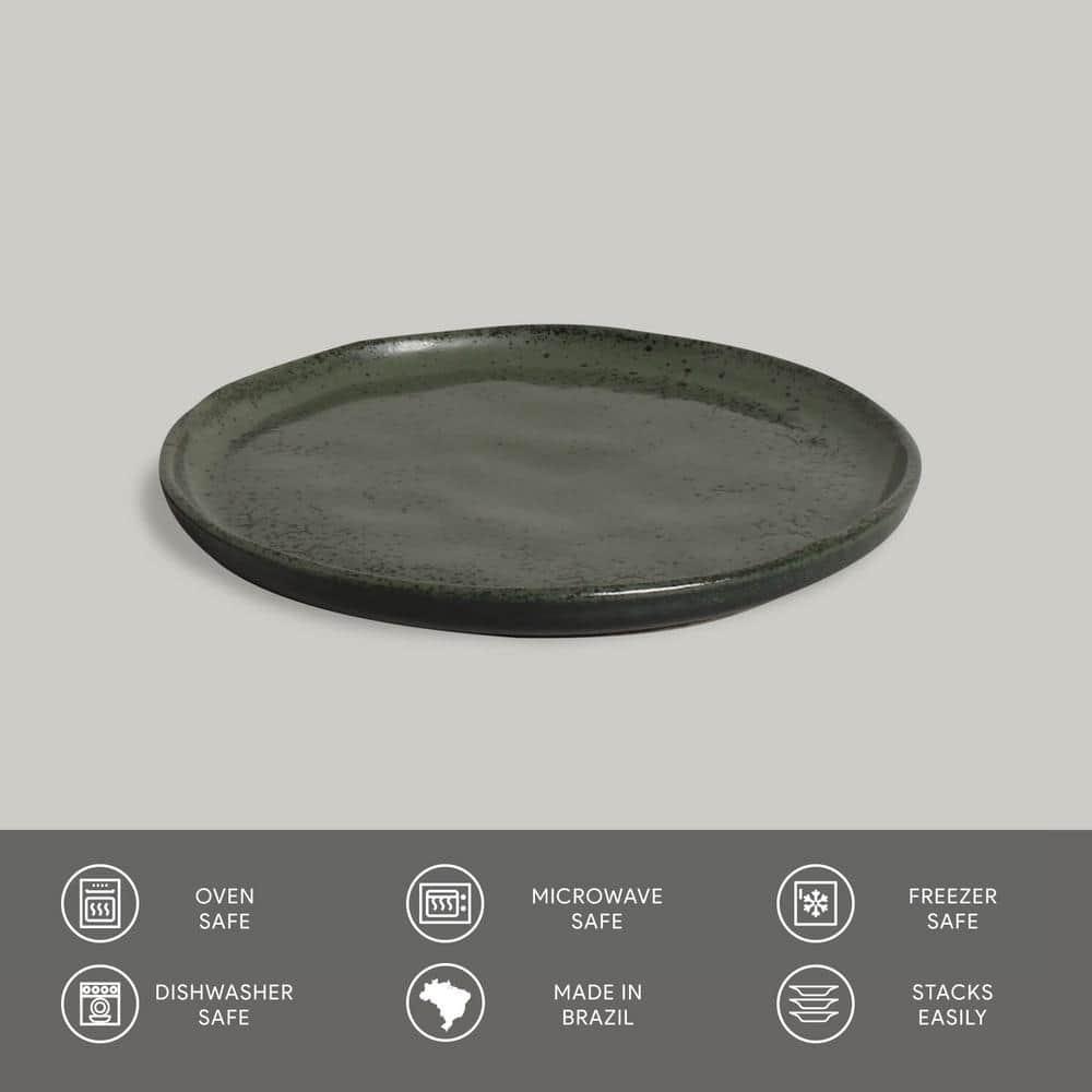 Porto Brasil Matte Black 6.1'' Stoneware Bread And Butter Plate (Set of 6)