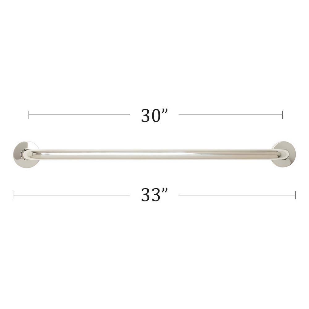 Polished Stainless Steel 33" ADA Compliant Wall Mount Grab Bar