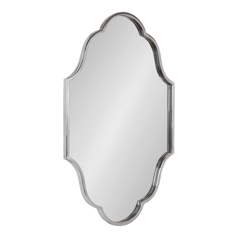 23" x 37" Rowla Framed Decorative Wall Mirror Silver - Kate & Laurel All Things Decor: Arched, Curved, Metal Mount