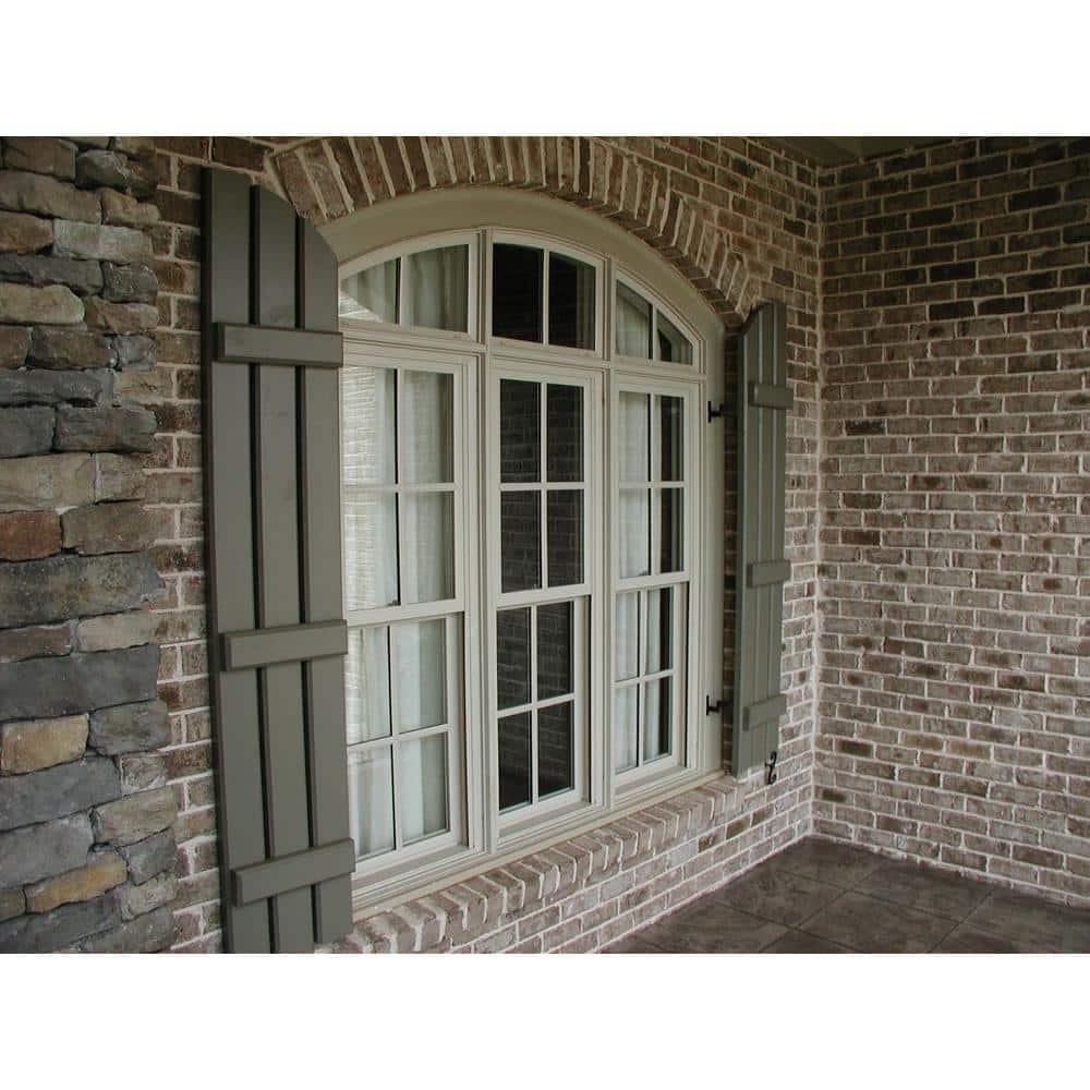 Ekena Millwork Exterior Four Board (2 Batten) Real Wood Pine Board-n-Batten Shutters (Per Pair) (Set of 2)