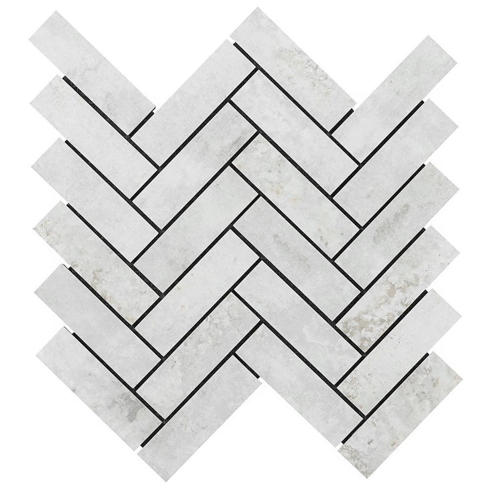 Mantis 10.03 in. x 10.62 in. Herringbone Matte Porcelain Floor & Wall Mosaic Tile (0.75 Sq.Ft./Each)
