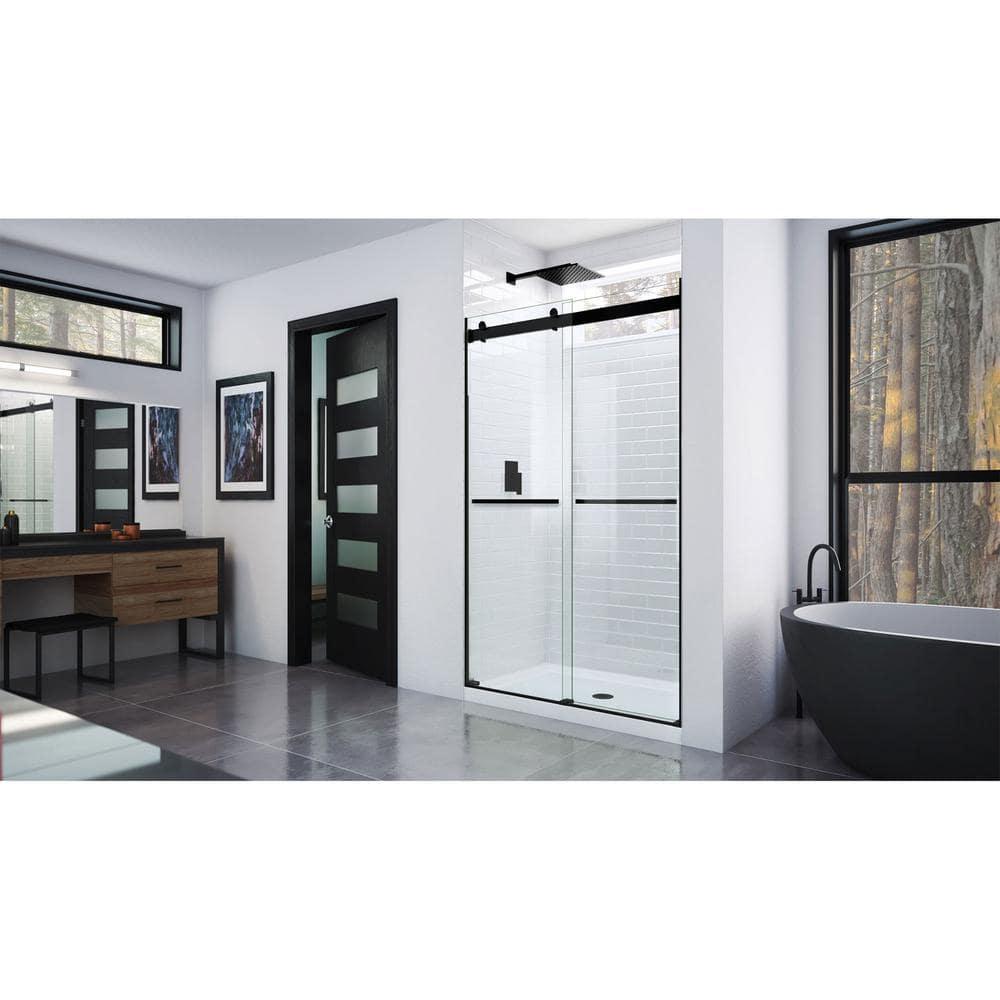 44" - 48" W 76" H Reversible Semi-Frameless Shower Door with ClearMax Technology