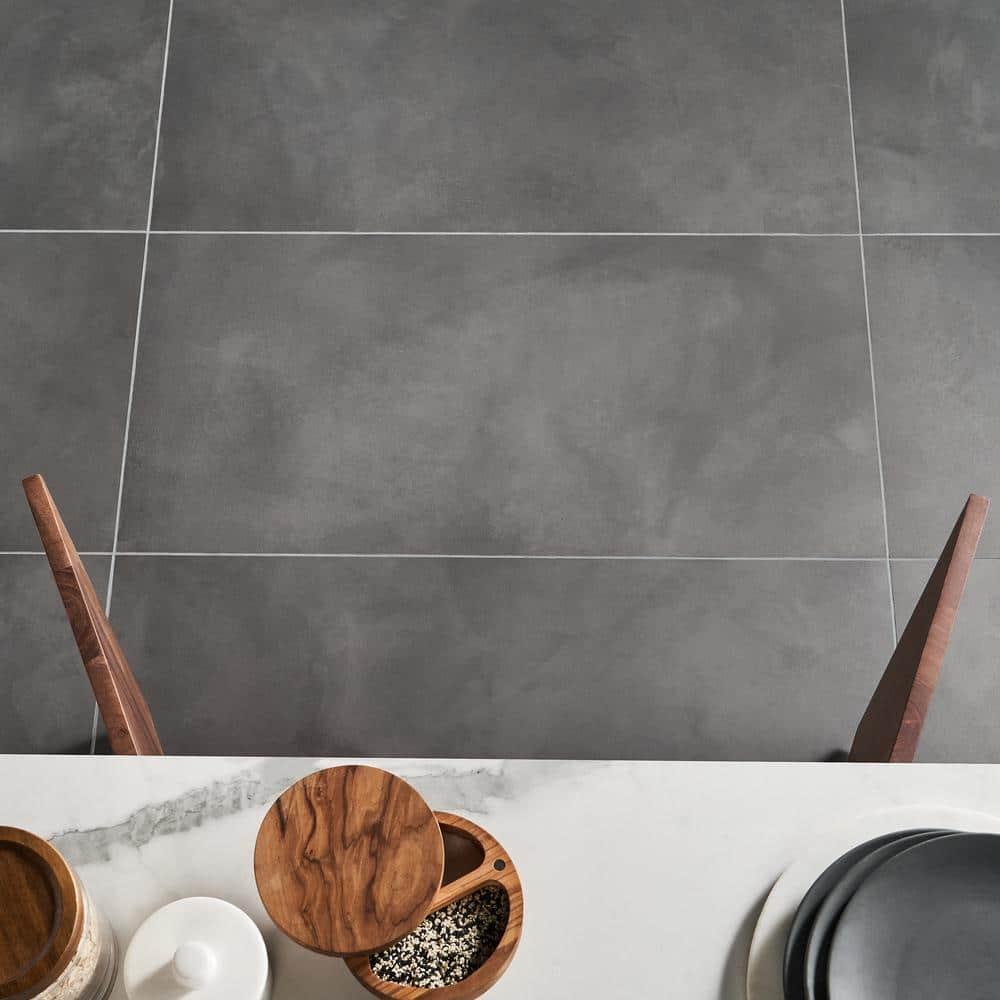 Bond Tile Ryx 15.74 in. x 31.49 in. Matte Porcelain Concrete Look Floor and Wall Tile (13.77 Sq. Ft. / Case)