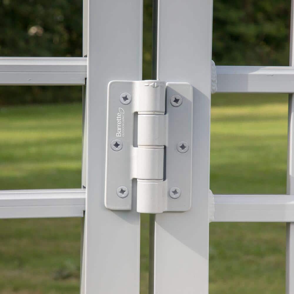 White Aluminum Self-Closing Butterfly Gate Hinges, 2-Pack