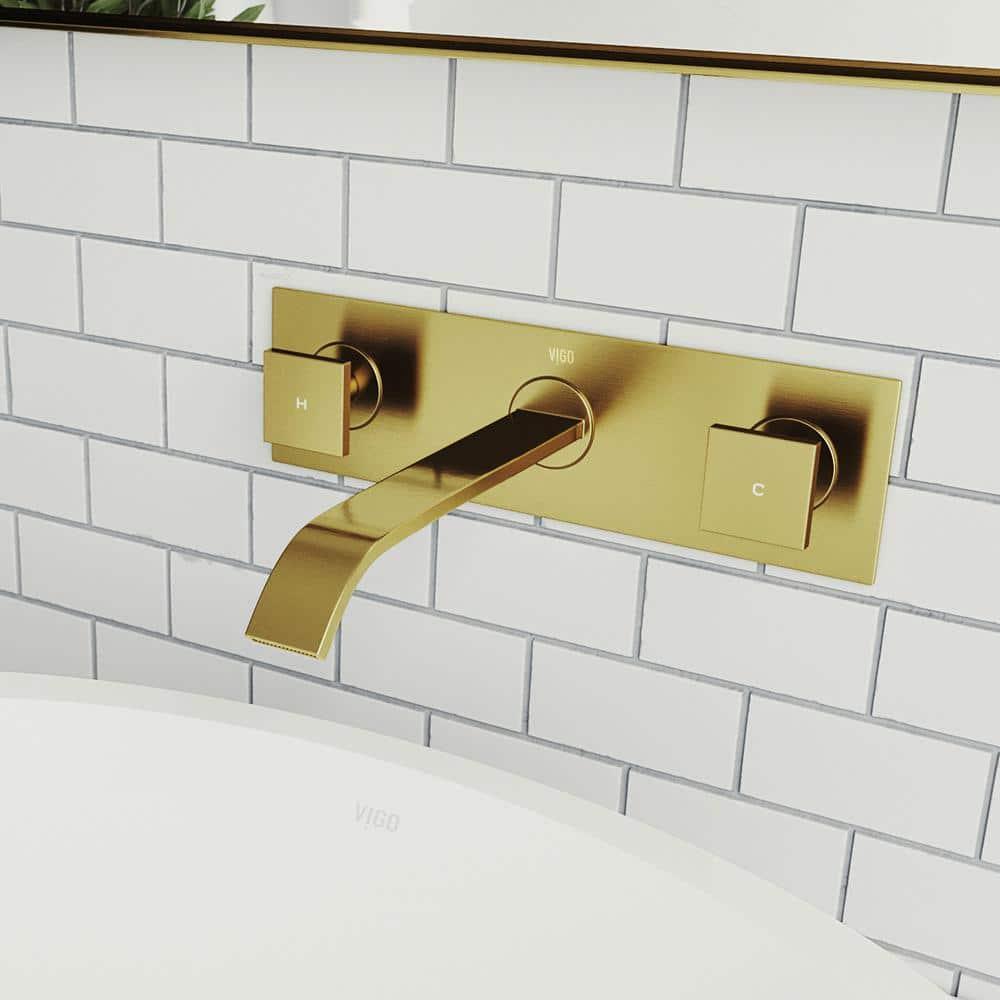 Titus 3" H Two Handle WaterSense Wall Mount Bathroom Faucet
