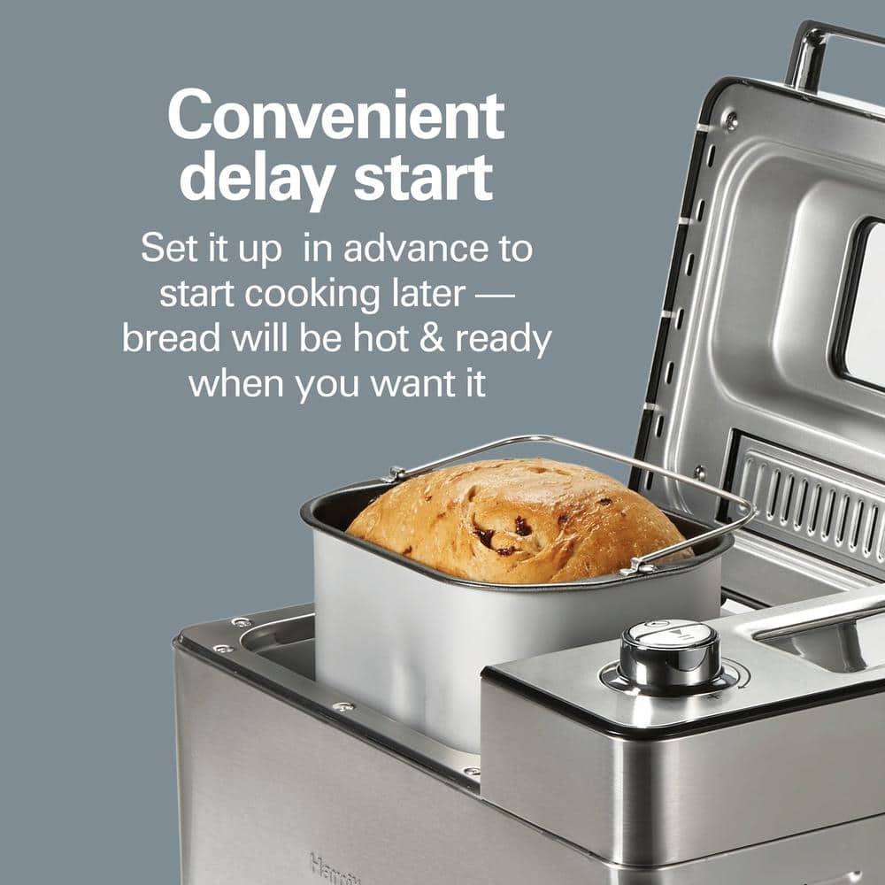 Hamilton Beach Premium Bread Make Machiner, Auto Fruit and Nut Dispenser, 21 Settings, Stainless Steel