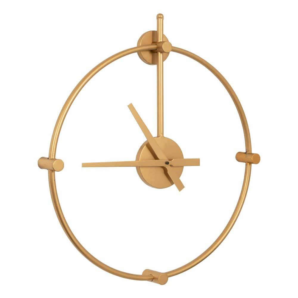 Kate and Laurel Lidor Round Metal Wall Clock, 22x25, Gold